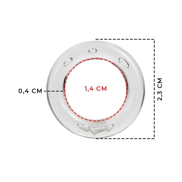 Imagem de Argolas 2,3cm de Plástico Incolor Para Artesanato 10 Unidades