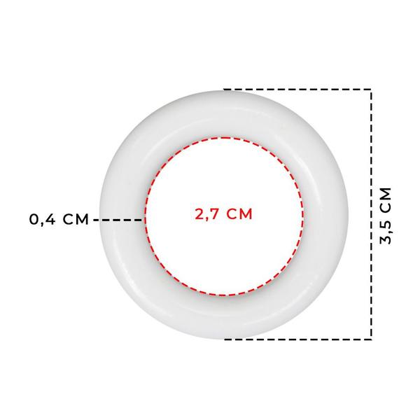 Imagem de Argolas 35mm Plástica Branco Para Artesanato 30 Unidades