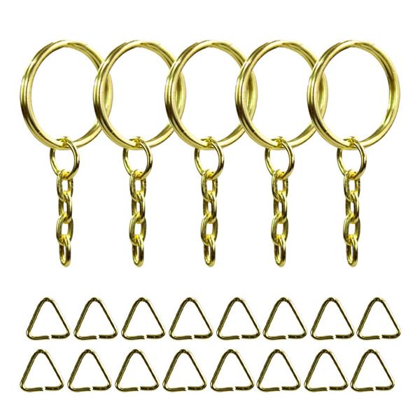 Argolas Para Chaveiro 23mm Dourado Com Corrente 5 Elos - 1000 Unidades - RussoArt Imagem de Argolas Para Chaveiro 23mm Dourado Com Corrente 5 Elos - 1000 Unidades
