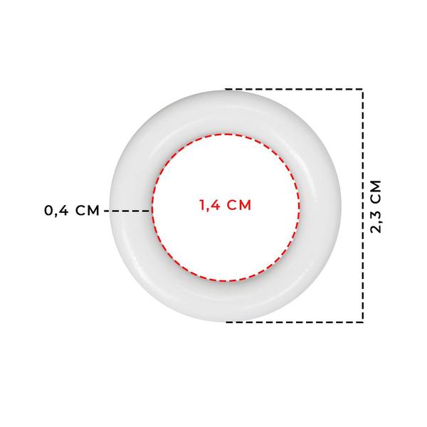Imagem de Argolas Plásticas Para Artesanato Colar 23mm Resistente Branca 10 Peças