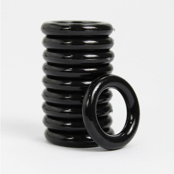 Imagem de Argolas Plásticas Para Artesanato Colar 23mm Resistente Preto 10 Peças