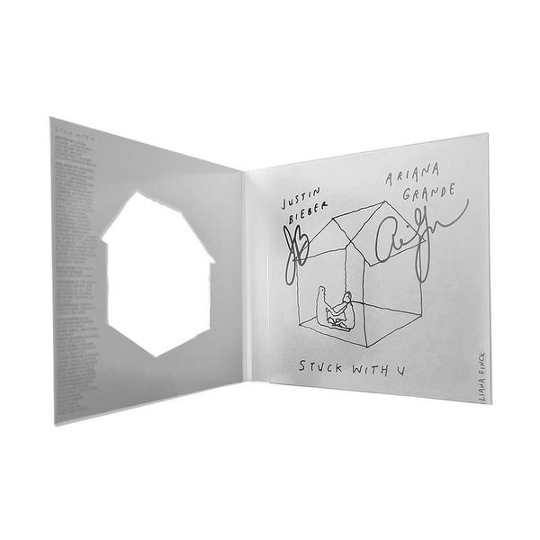 stuck with uジャスティンビーバーアリアナグランデ直筆サイン入りcd Ariana Grande & Justin Bieber - CD Autografado 