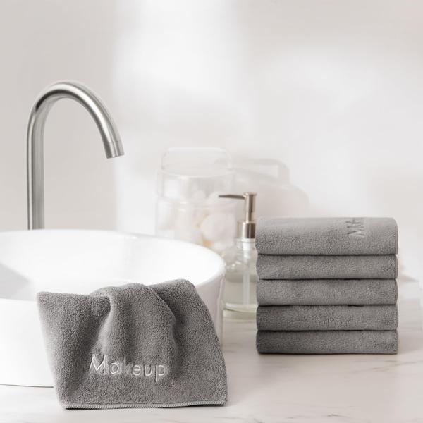 Imagem de Arkwright Microfiber Makeup Removed Cloths (13x13, 6-Pack, Grey) - Panos macios de maquiagem de lã de coral