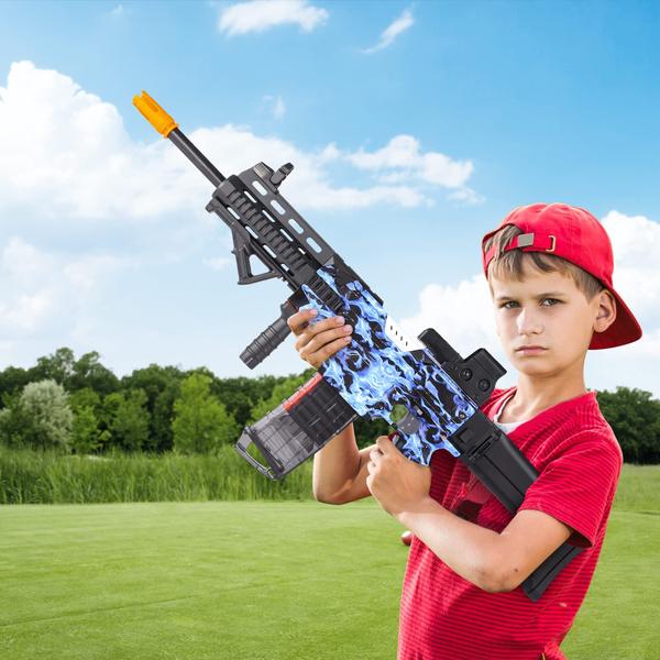 Imagem de Arma Automática Elétrica para Dardos Nerf com 100 unidades - Atira Mais Rápido (Azul)