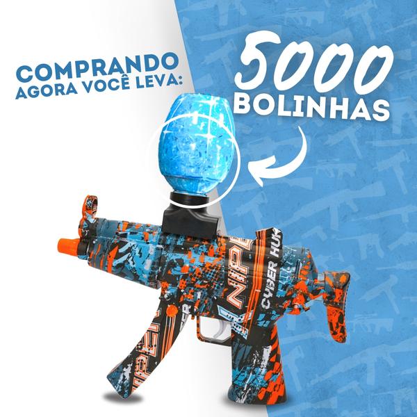 Imagem de Arma Bolinha De Gel Metralhadora Elétrica Automática Arminha Cor Azul