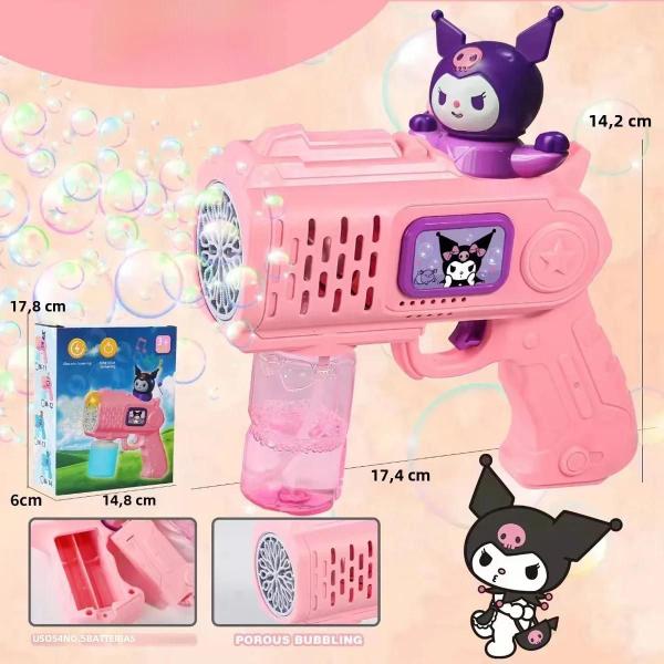 Imagem de Arma de Bolhas Elétrica Hello Kitty para Crianças - Brinquedo para Festas e Jogos ao Ar Livre