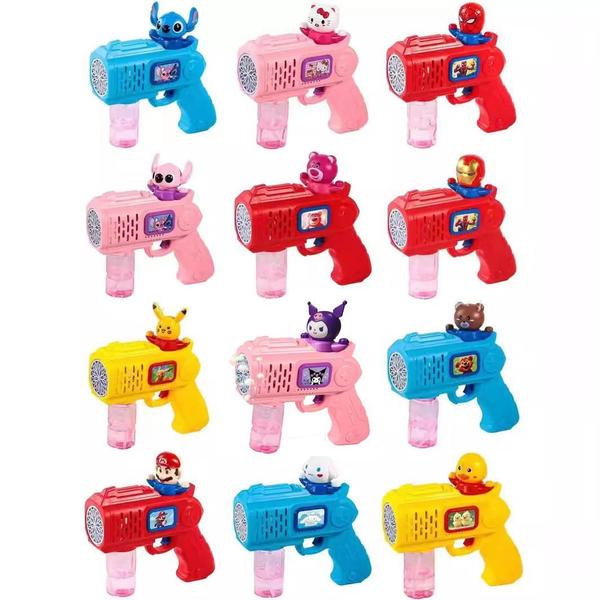 Arma de Bolhas Elétrica Hello Kitty para Crianças - Brinquedo para Festas e Jogos ao Ar Livre Imagem de Arma de Bolhas Elétrica Hello Kitty para Crianças - Brinquedo para Festas e Jogos ao Ar Livre
