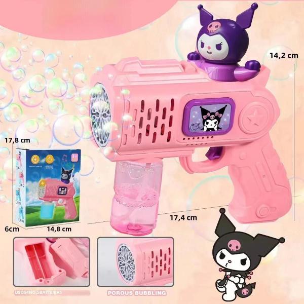 Arma de Bolhas Elétrica Hello Kitty para Crianças - Brinquedo para Festas e Jogos ao Ar Livre Imagem de Arma de Bolhas Elétrica Hello Kitty para Crianças - Brinquedo para Festas e Jogos ao Ar Livre