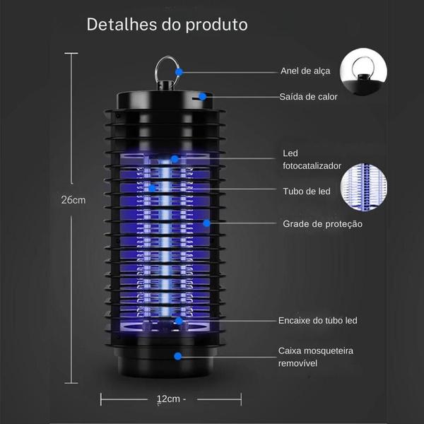 Imagem de Armadilha Pernilongo Mata Mosquito Elétrico  luz Led bivolt 