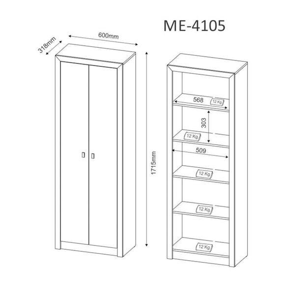 Imagem de Armario 02 Portas Para Escritório ME4105 Nogal Tecno Mobili