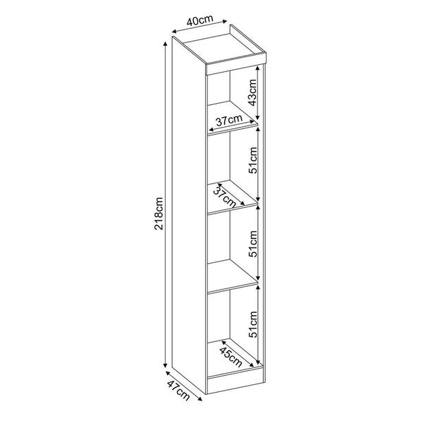 Imagem de Armário 1 Porta Módena Modulado 71000 Nogal Touch Demóbile