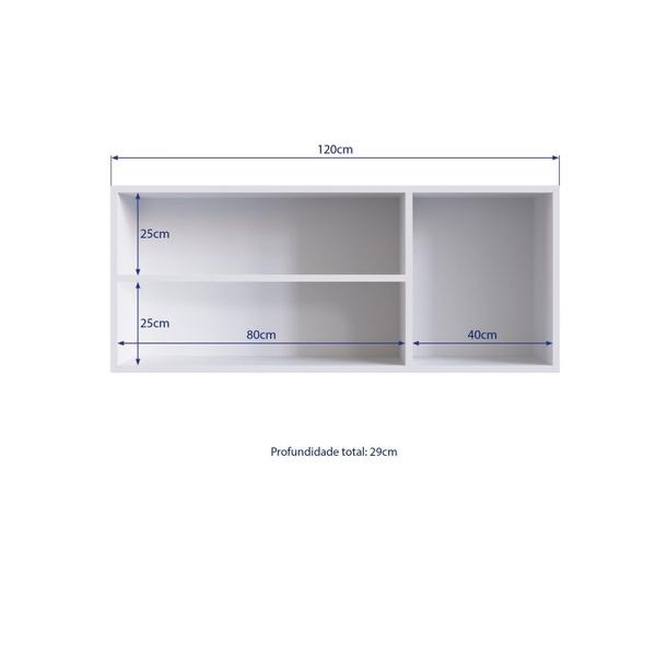 Imagem de Armário Aéreo 120cm para Cozinha 3 Portas Vitória