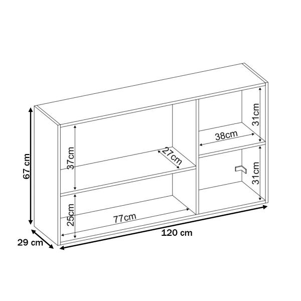 Imagem de Armário Aéreo Cozinha Firenze 120cm 3 Portas Amêndola/Nude - Demóbile