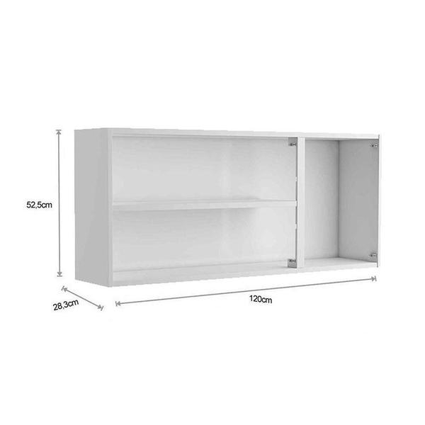 Imagem de Armário Aéreo Cozinha Modulado  Gourmet 7008 c/ 3 Portas Branco - Bertolini