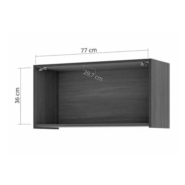 Imagem de Armário Aéreo Cozinha Modulado Rainha 1 Porta Basculante 80 cm Nature - Nesher