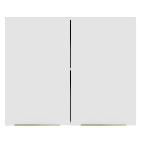 Imagem de Armário Aéreo Madesa Lux 80 cm 2 Portas - Branco/Branco Veludo