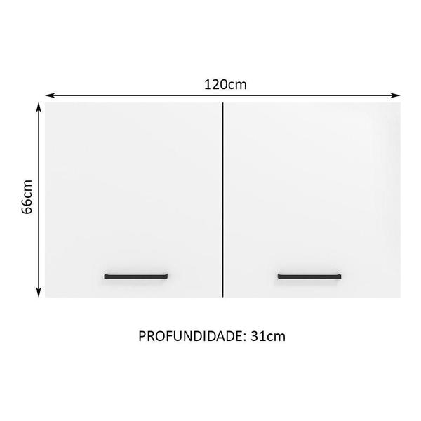 Imagem de Armário Aéreo Multiuso 120cm 2 Portas Agata Madesa R