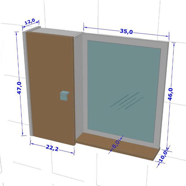 Imagem de Armário Aéreo Para Banheiro Multiuso Com Espelho 01 Porta Gênova B02 Branco Carrara - Lyam Decor