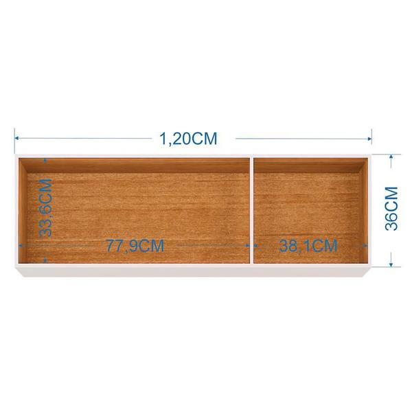 Imagem de Armário Aéreo para Cozinha 3 Portas 120 cm Branco Brilho - Poquema