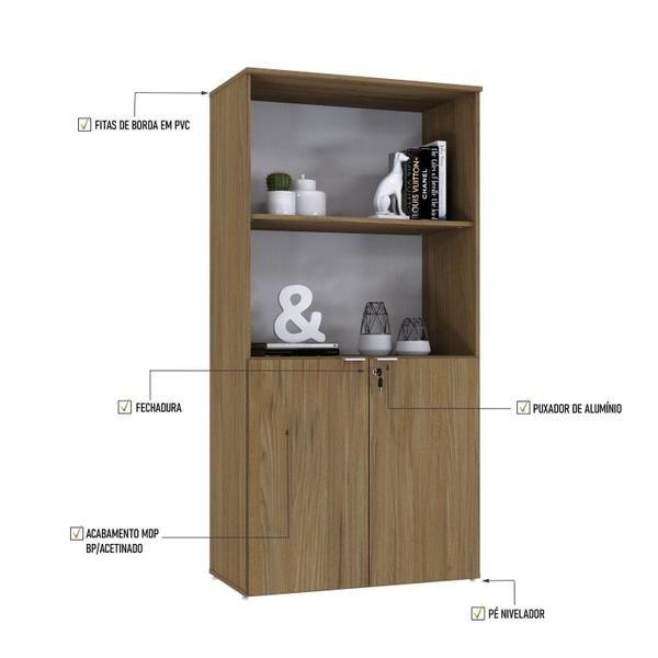 Armário Alto Estante com 2 Portas 160cm X 80cm X 42cm - Metalig Imagem de Armário Alto Estante com 2 Portas 160cm X 80cm X 42cm