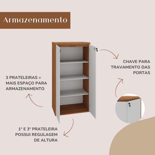 Imagem de Armário Alto para Escritório com Chave 2 Portas