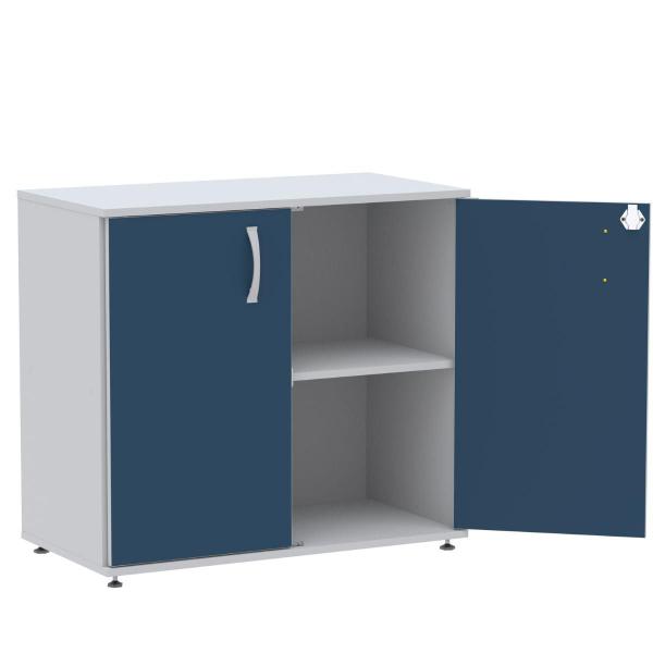 Imagem de Armario Baixo Maxxi 2 Portas 68X89x38cm Cinza / Azul Pandin