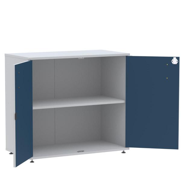 Imagem de Armario Baixo Maxxi 2 Portas 68X89x38cm Cinza / Azul Pandin