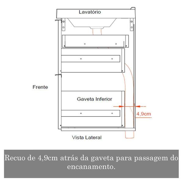 Imagem de Armário Balcão Gabinete Para Banheiro 80cm Com 03 Gavetas Pietra B06 Preto Brilho - Lyam Decor