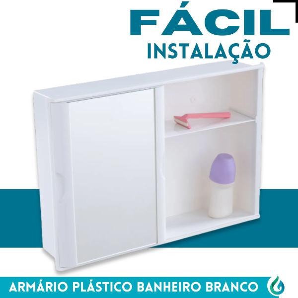 Imagem de Armario Banheiro Plastico Porta De Correr Espelho 41 X 28 Cm A21