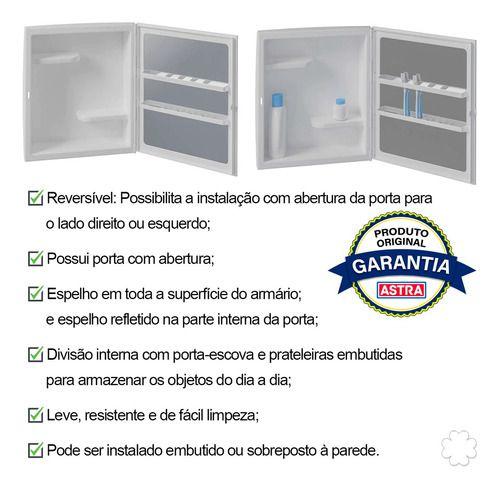 Armário C/ Espelho Banheiro Embutir / Sobrepor 30x35cm Astra A41 BR Imagem de Armário C/ Espelho Banheiro Embutir / Sobrepor 30x35cm Astra A41 BR