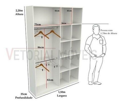 Imagem de Armário Colmeia Cabideiro Duplo M14 Loja Closet Expositor