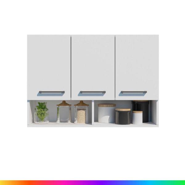 Armário Cozinha 3 Portas e Nicho de Parede Aereo Cozinha Modular Móveis Bonatto Armário Cozinha 3 Portas e Nicho de Parede Aereo Cozinha Modular Móveis Bonatto