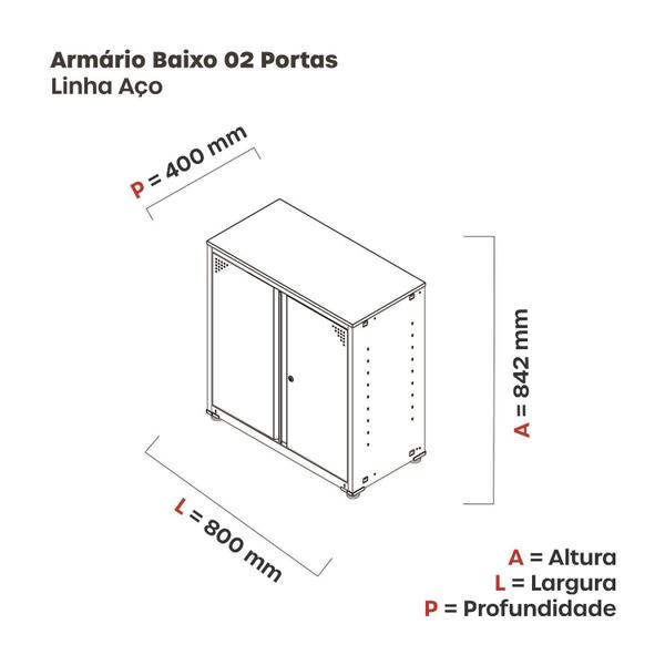 Imagem de Armário de Aço 2 Portas Ap406sl