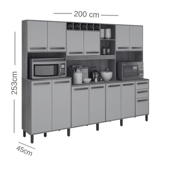 Imagem de Armário de Cozinha 13 Portas 2 Gavetas Ágata Valdemóveis