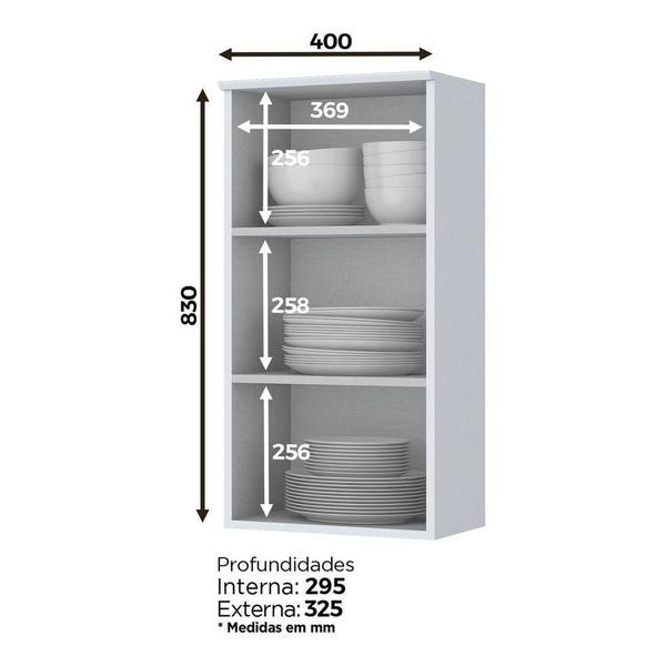 Imagem de Armário De Cozinha 40 Cm 01 Porta Nova York Henn Branco