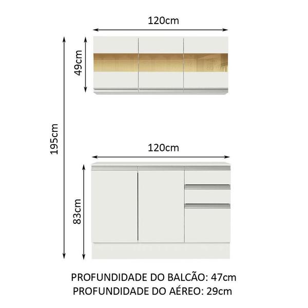 Imagem de Armário de Cozinha Compacta 100% MDF 120 cm Smart Madesa 01