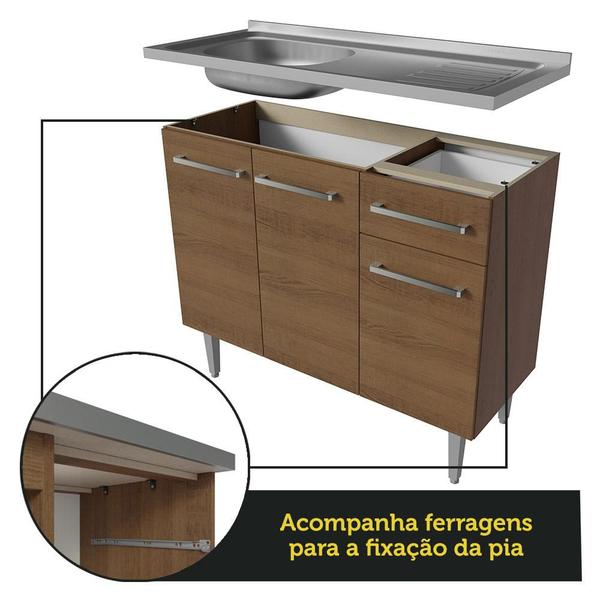 Imagem de Armário de Cozinha Compacta 105cm com Pia Emilly Madesa 04