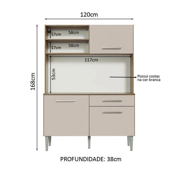 Imagem de Armário de Cozinha Compacta 120cm Life Madesa