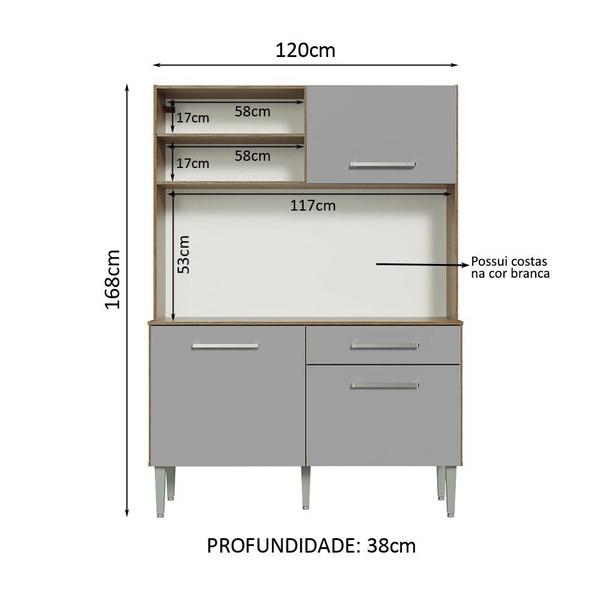 Imagem de Armário de Cozinha Compacta 120cm Life Madesa