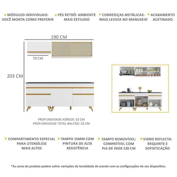 Imagem de Armário de Cozinha Compacta 190cm Veneza Multimóveis V3707