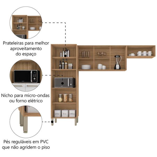 Imagem de Armário de Cozinha Compacta 9 Portas 2,50m Versalhes Kit's Paraná