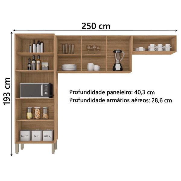 Imagem de Armário de Cozinha Compacta 9 Portas 2,50m Versalhes Kit's Paraná