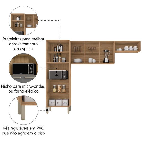 Imagem de Armário de Cozinha Compacta 9 Portas 2,50m Versalhes Kit's Paraná