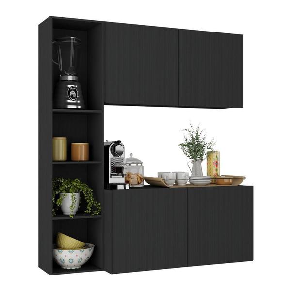Armário de Cozinha Compacta com Balcão Linea Fit 4 Portas