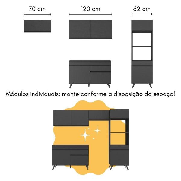 Imagem de Armário de Cozinha Compacta com Mesa/Bancada Veneza Multimóveis MP2210