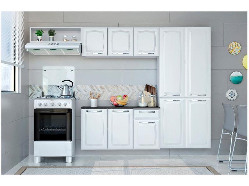 Armário de Cozinha Compacta Itatiaia Amanda Aço com Balcão 10 Portas 1 Gaveta