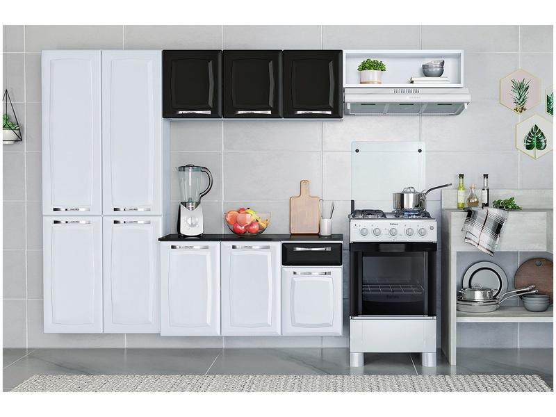 Armário de Cozinha Compacta Itatiaia Amanda Aço com Balcão 10 Portas 1 Gaveta