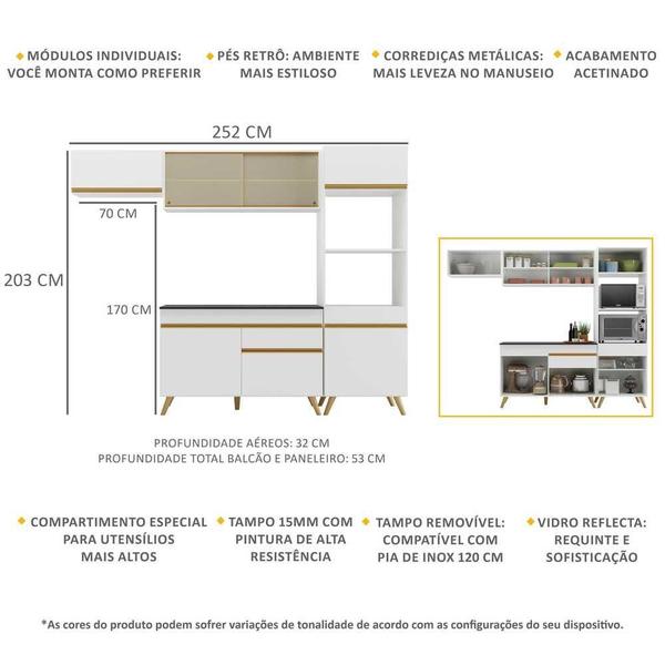 Imagem de Armário de Cozinha Compacta Multimóveis Veneza GW FG3691 Branca