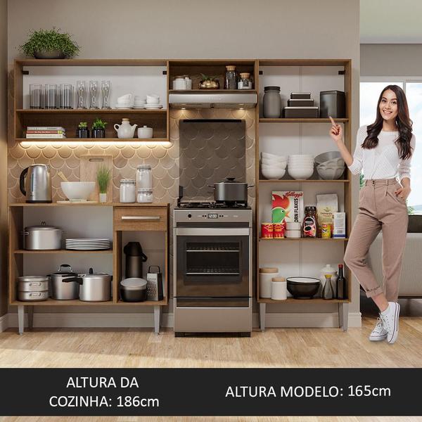 Imagem de Armário de Cozinha Compacta Rustic/Preto Emilly Pop Madesa XA