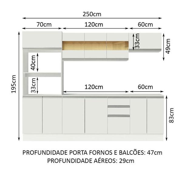 Imagem de Armário de Cozinha Completa 100% MDF 250cm Smart Madesa 01